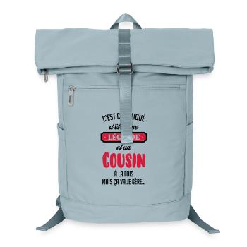 Cousin - Cousine - Famille - Naissance - Bébé - Laptop Backpack - ice blue - Front