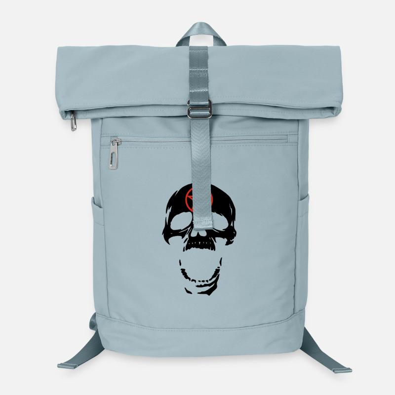 Crâne noir et pentagramme rouge Sac à dos ordinateur