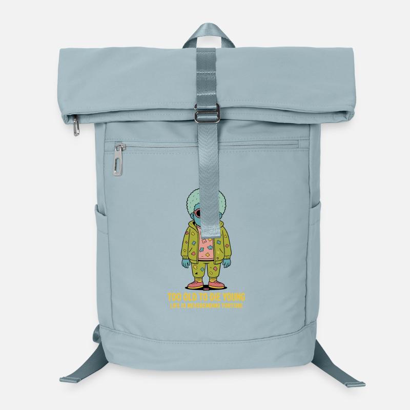 Blaue Afro-Punk Figur Hoodie Patchwork Laptop-Rucksack 