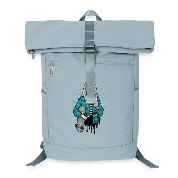 Urban Skater Girl Street Art Illustration - Laptop Backpack - ice blue - Front