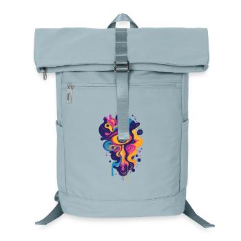 colorful psychedelic art graphic LSD color drops - Laptop Backpack - ice blue - Front