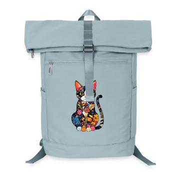 Blütenkatze Farbexplosion - Laptop-Rucksack  - Eisblau - Vorne