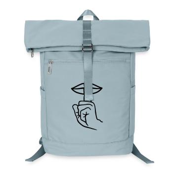 Hand with finger silence hand gesture - Laptop Backpack - ice blue - Front