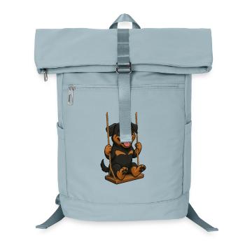 Mignon dessin animé Rottweiler sur des balançoires - Sac à dos ordinateur - bleu glacier - Devant