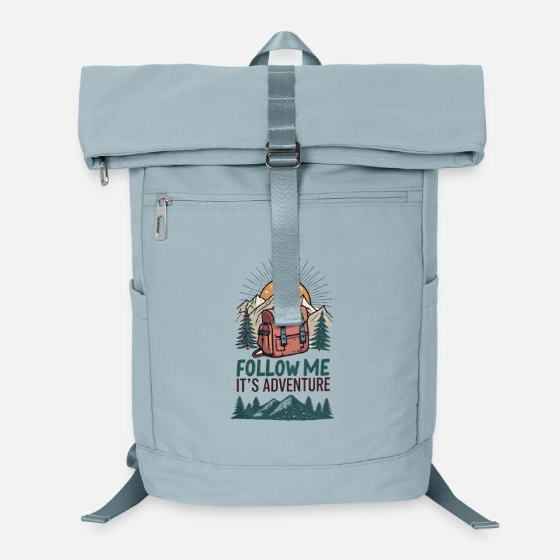 Rucksack und Berge mit Abenteuer-Slogan Laptop-Rucksack 