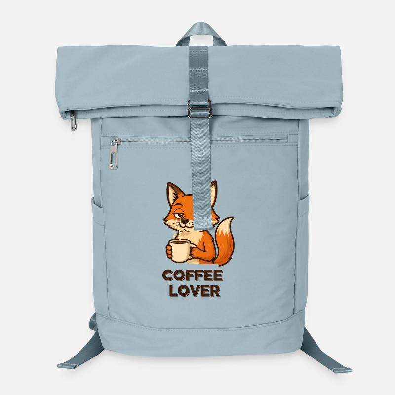 Kaffeeliebender Fuchs Laptop-Rucksack 