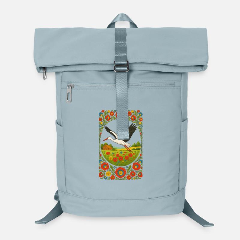 Polnischer Volksstorch Blumenkunstwerk Laptop-Rucksack 