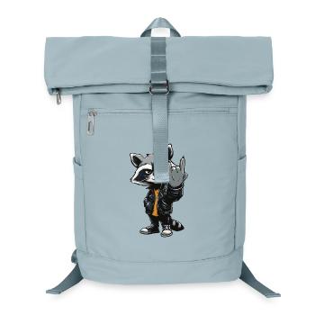 Metal Raccoon – Funny raccoon with metal greeting - Laptop Backpack - ice blue - Front