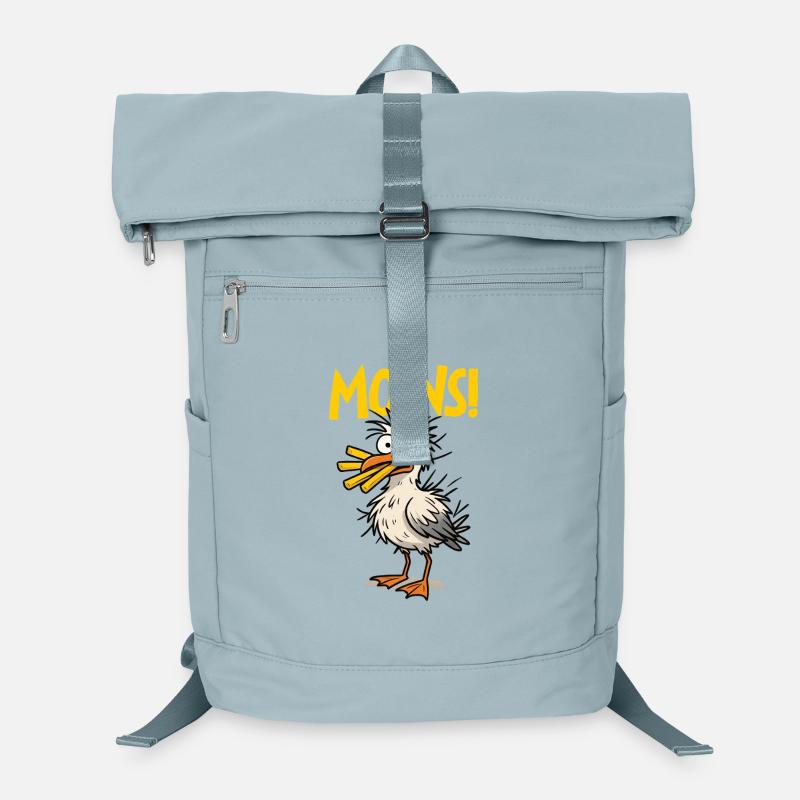 Moins funny seagull with fries Laptop Backpack