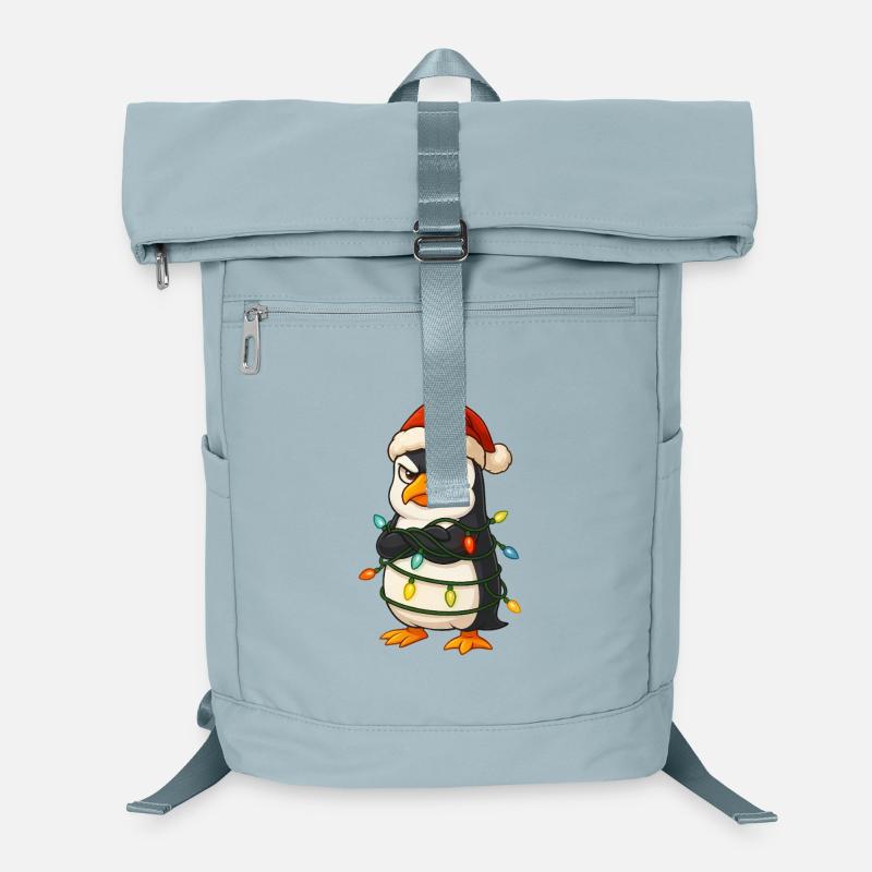 Grumpy Pinguin Weihnachten Weihnachtsmütze Lichter Sac à dos ordinateur