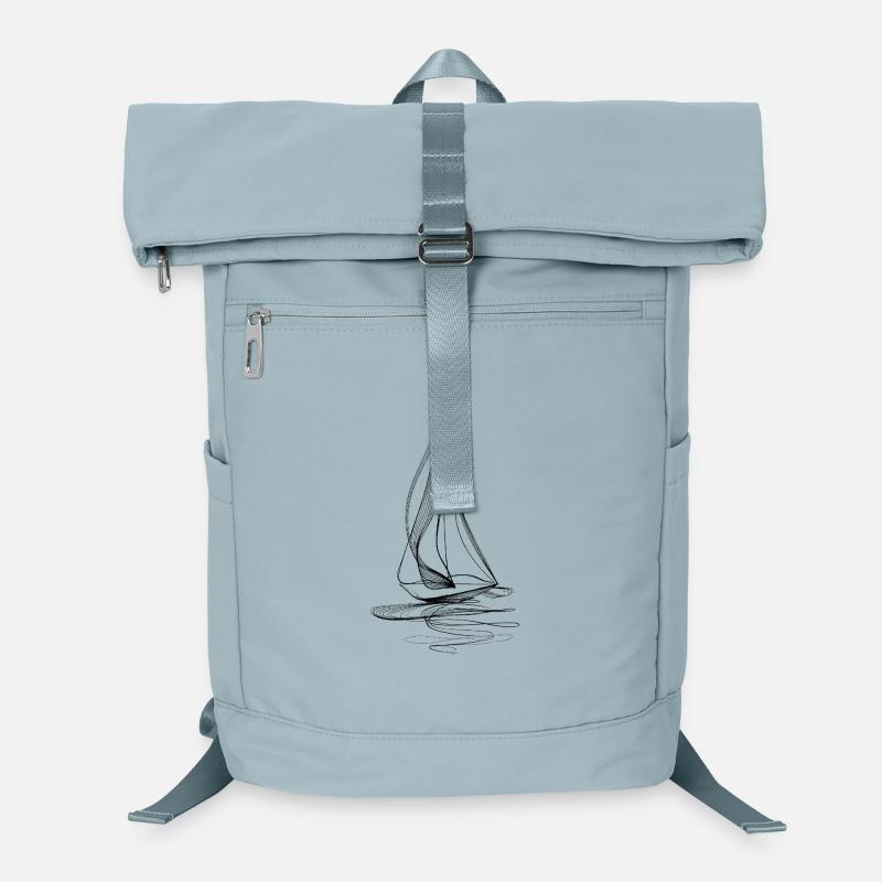 Art de lignes de voilier – Graphisme minimal noir Sac à dos ordinateur