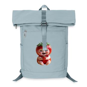 Motif du bébé souriant à la fraise - Sac à dos ordinateur - bleu glacier - Devant