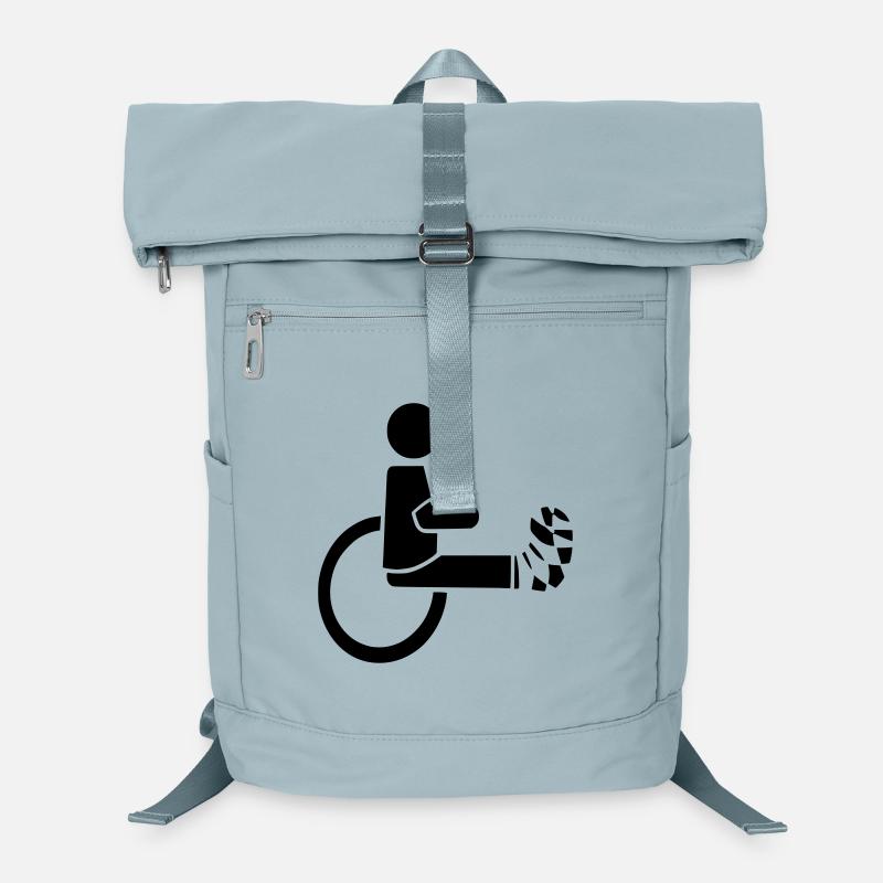 Rollstuhlfahrer mit Bein in Gips # Laptop-Rucksack 