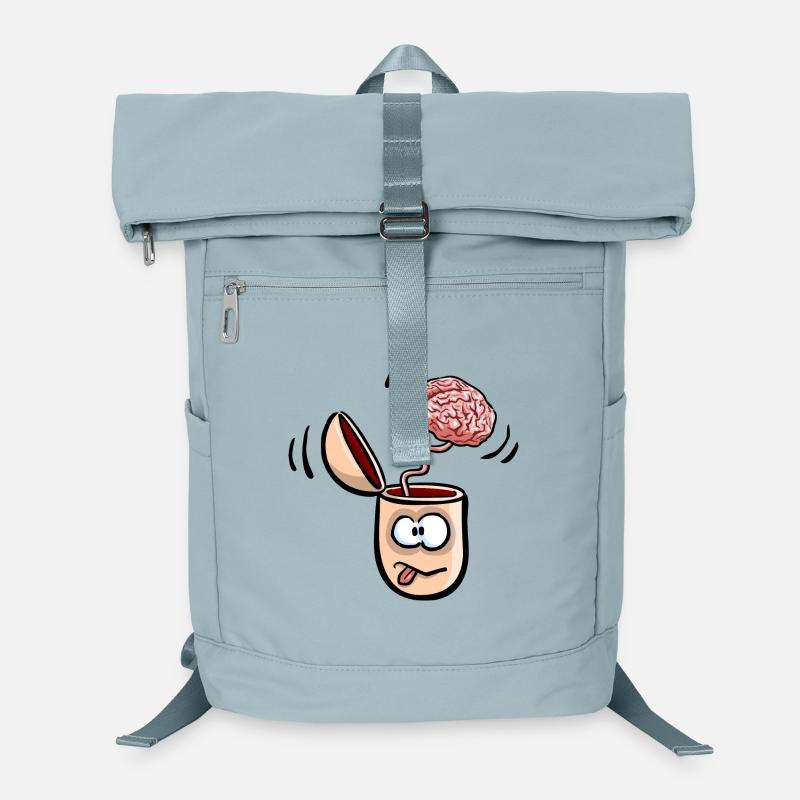 Kopf mit heraus quellendem Gehirn Laptop-Rucksack 