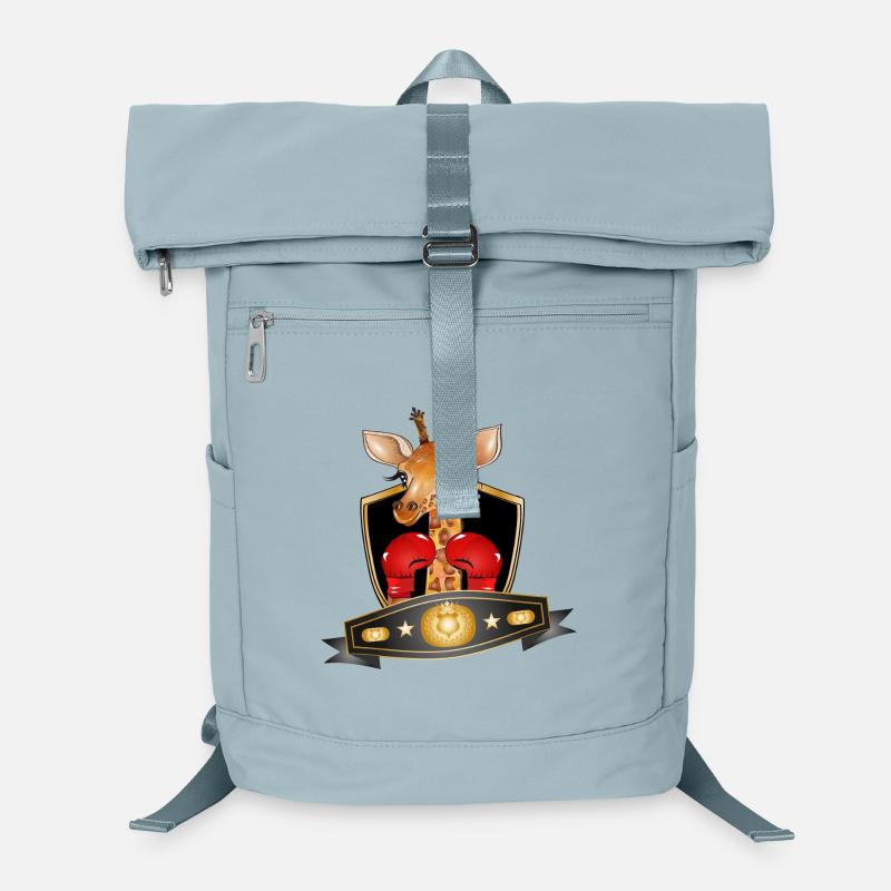 Giraffe als Boxer mit Boxhandschuhe und Box Gürtel Laptop-Rucksack 