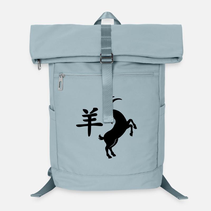 Chinesische Schriftzeichen Ziege mit Ziegenbild Laptop-Rucksack 