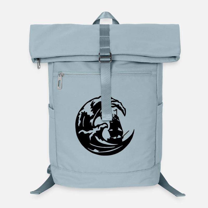 The Great Black Wave Laptop Backpack