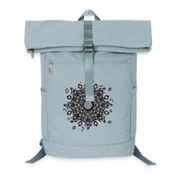 Gothic rosette stained glass window ornament - Laptop Backpack - ice blue - Front