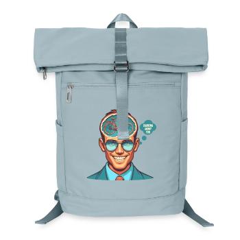 Illustration de penseur de vélo conscient - Sac à dos ordinateur - bleu glacier - Devant