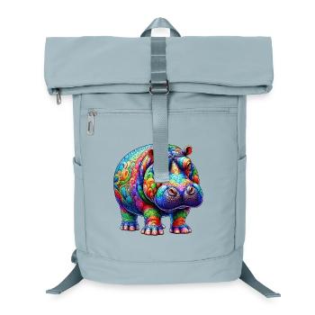 Hippopotamus - Laptop Backpack - ice blue - Front