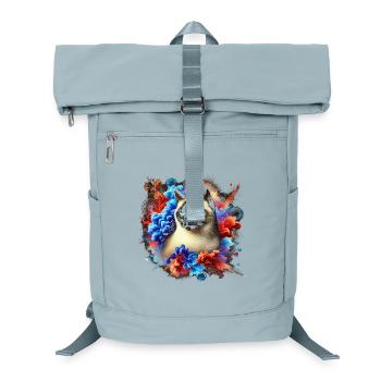 Bunte Siam Katze mit Farbspritzern - Laptop-Rucksack  - Eisblau - Vorne