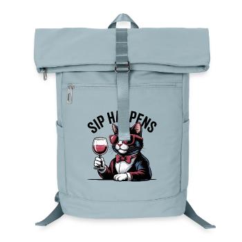 Sip Happens Katzenwein-Liebhaber - Laptop-Rucksack  - Eisblau - Vorne