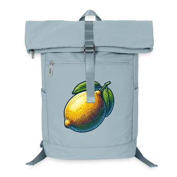 Citron éclatant et feuilles vertes - Sac à dos ordinateur - bleu glacier - Devant