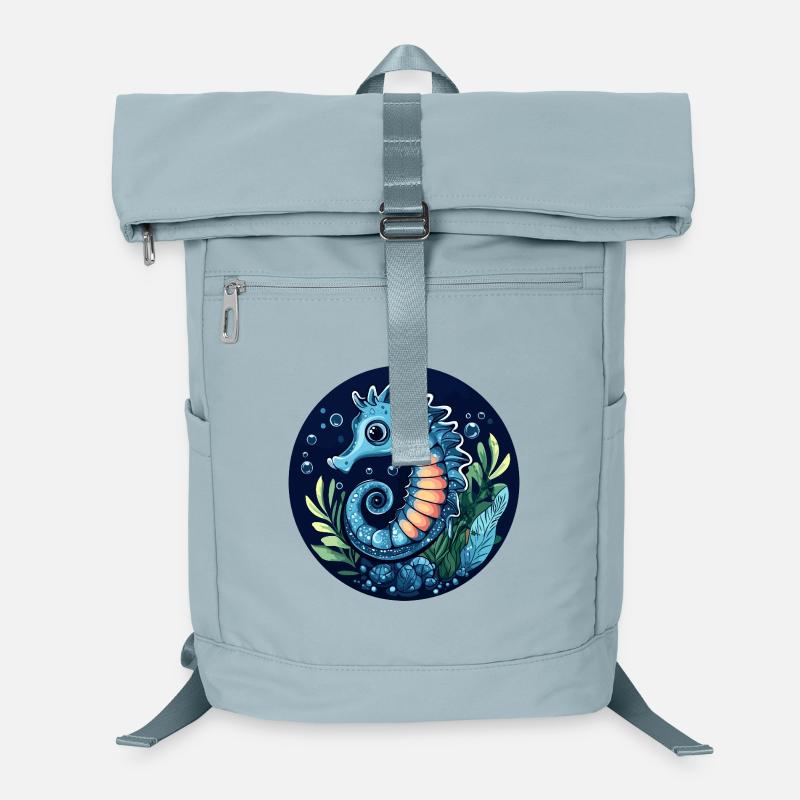 Underwater Seahorse Blue Laptop Backpack