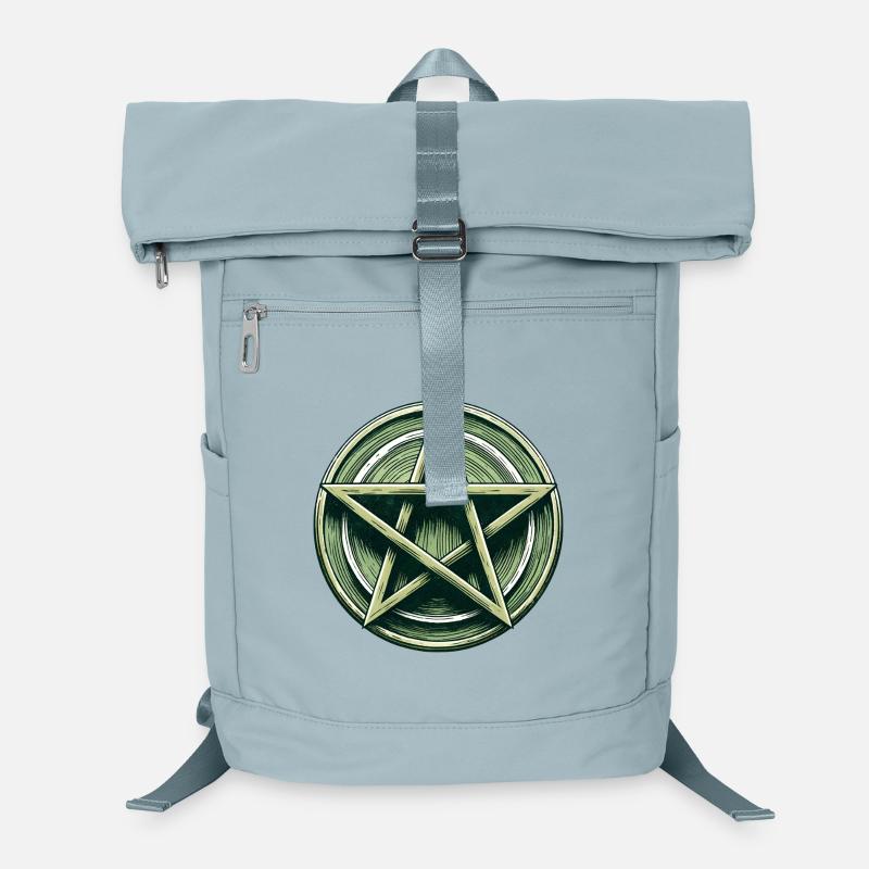 Smaragd-Pentagramm-Wappen Laptop-Rucksack 