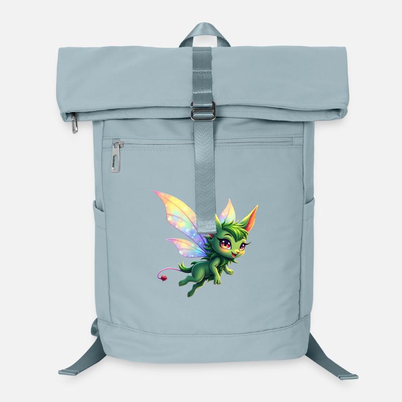Dragon Vert aux ailes arc-en-ciel Sac à dos ordinateur