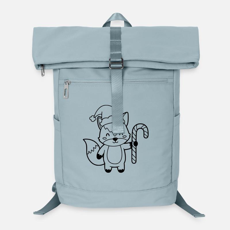 Weihnachtsfuchs mit Candy Cane Illustration Laptop-Rucksack 