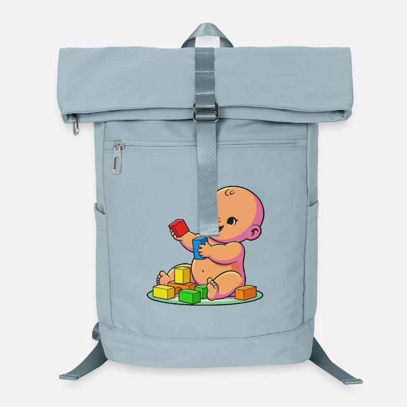 Bébé souriant avec des blocs colorés Sac à dos ordinateur