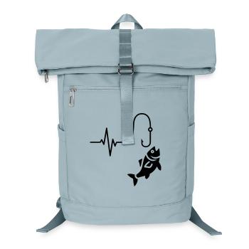 ECG Pulse Fish Silhouette - Laptop Backpack - ice blue - Front