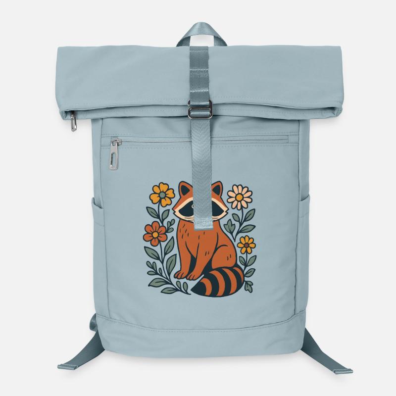 Red Panda in the Flower Circle Laptop Backpack