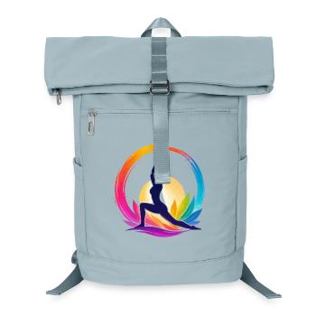 Colorful yoga in the circle of the sun - Laptop Backpack - ice blue - Front