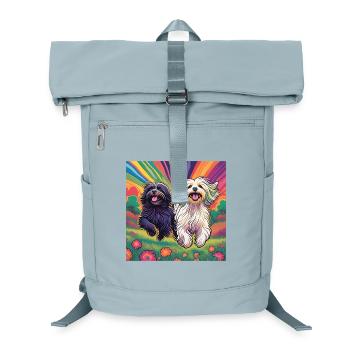 Havaneser Black and White - Laptop-Rucksack  - Eisblau - Vorne