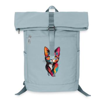 colorful cat face - Laptop Backpack - ice blue - Front