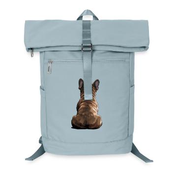 Französische Bulldogge - Laptop-Rucksack  - Eisblau - Vorne