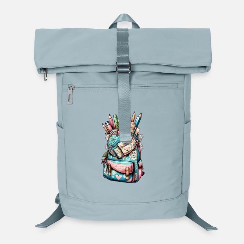 Cartable coloré avec de jolis détails Sac à dos ordinateur