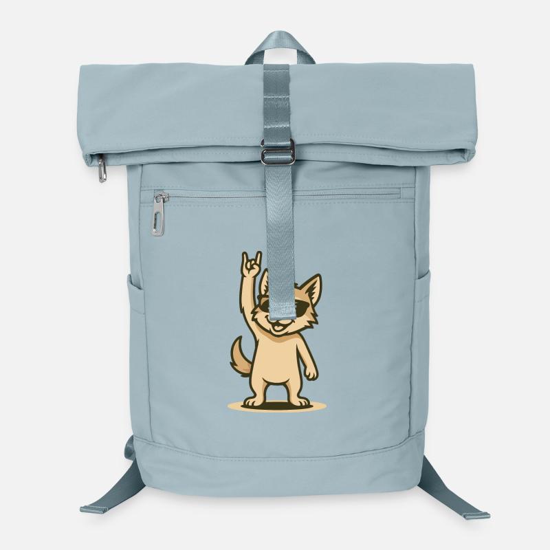 chiot chacal cool avec des lunettes de soleil - Sac à dos ordinateur - bleu glacier