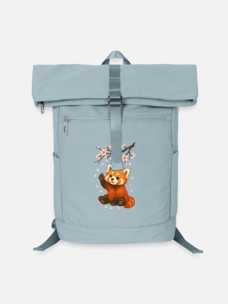 Roter Panda, Pandabär, Japanisch, Kirschblüten - Laptop-Rucksack  - Eisblau