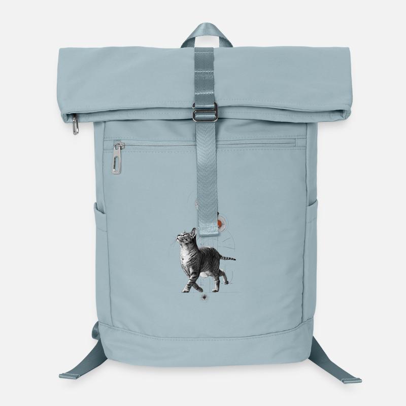 Mystische Katze im Geometrie-Universum Laptop-Rucksack 