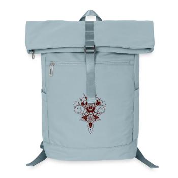 Filigranes mehndi inspiriertes Ornament in Rotbrau - Laptop-Rucksack  - Eisblau - Vorne