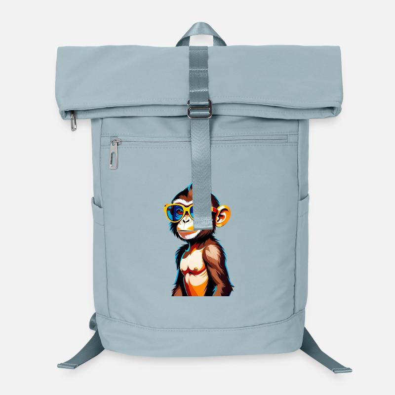 Colorful monkey with retro sunglasses Laptop Backpack
