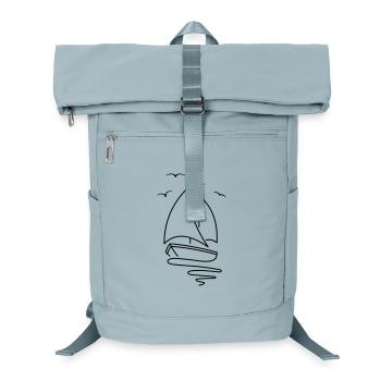 Segelboot mit zwei Segeln und einer Flagge oben. - Laptop-Rucksack  - Eisblau - Vorne