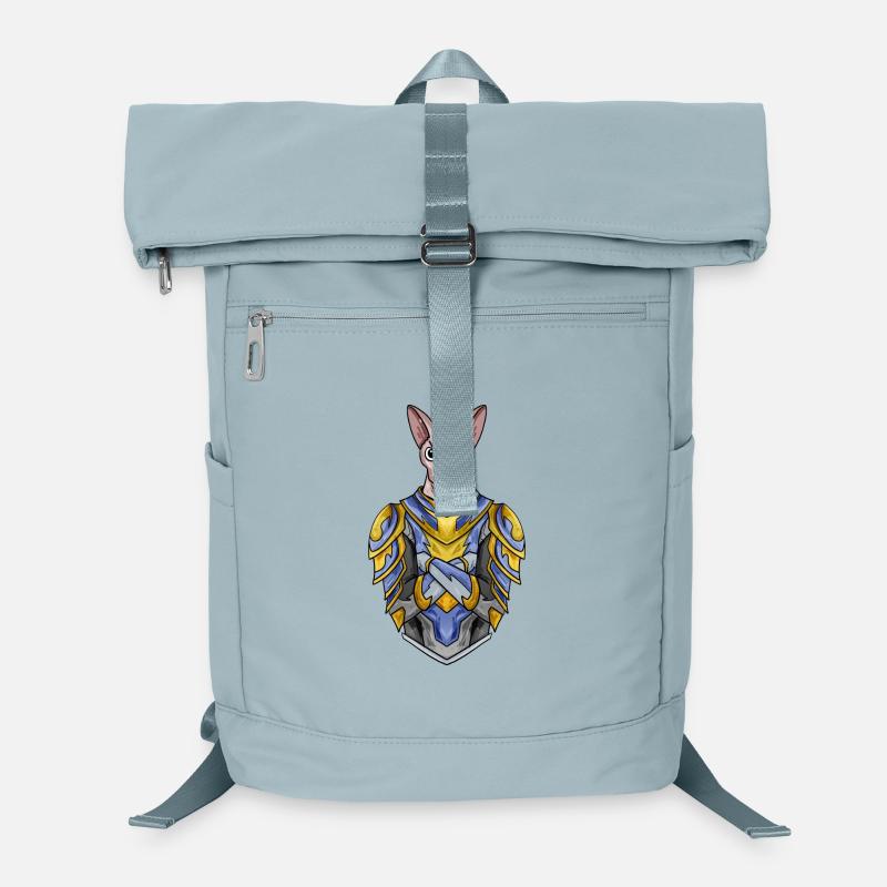 Ritter Katze Katzenrasse Sphynx mit Rüstung Laptop-Rucksack 