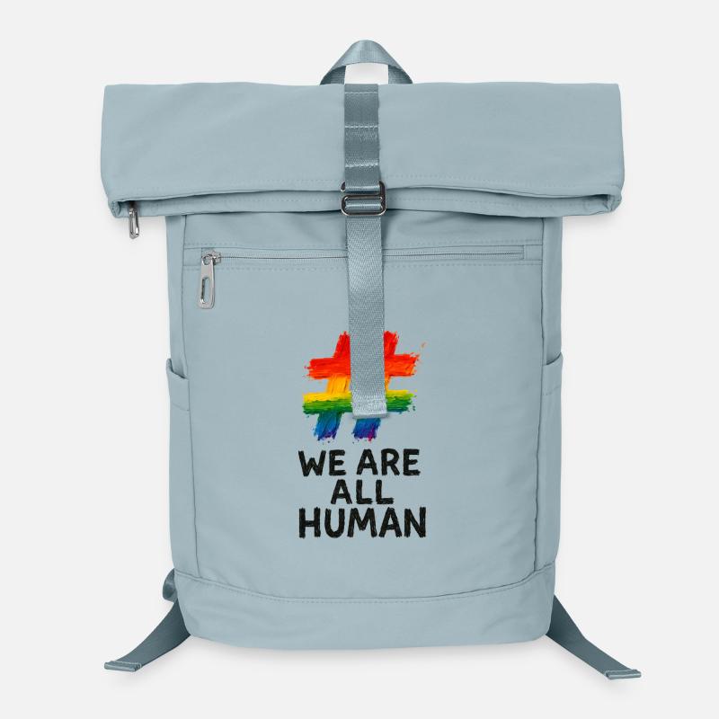 #WeAreAllHuman - Conception d’aquarelle arc-en-ciel Sac à dos ordinateur