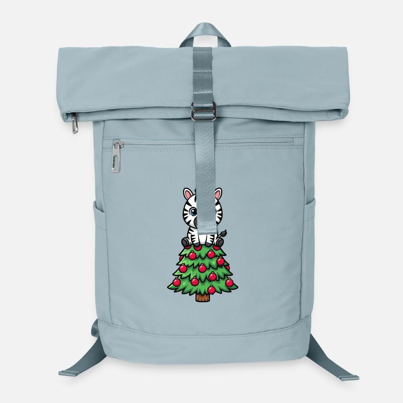 Süßes Zebra Weihnachtsbaum Cartoon Heiligabend Laptop-Rucksack 