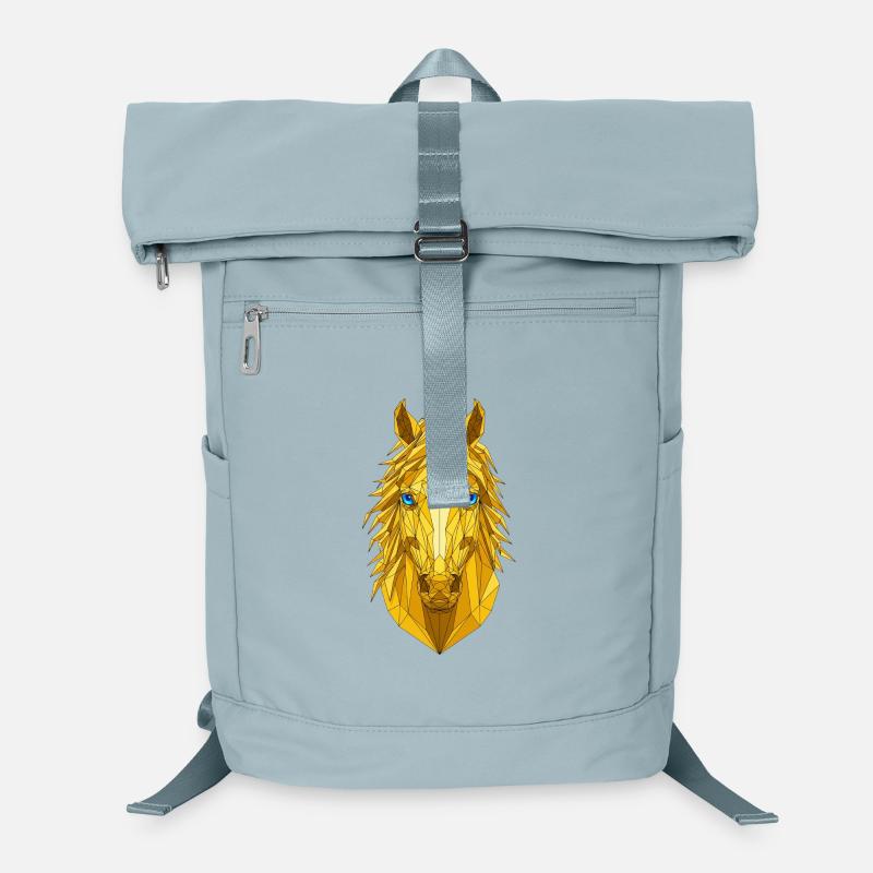 Goldenes Geometrie Pferd Kopf Laptop-Rucksack 