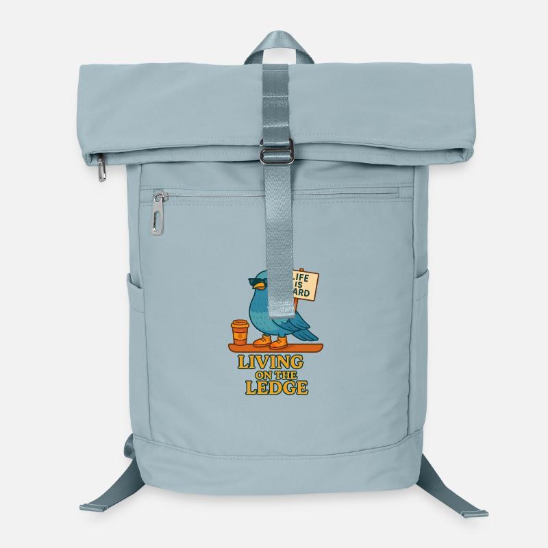 Lustige Taube mit Schild & Kaffee Laptop-Rucksack 